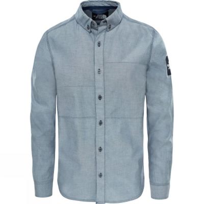 Camisa The North Face Denali Manga Larga Hombre - Azul Marino - Chile PMV867504